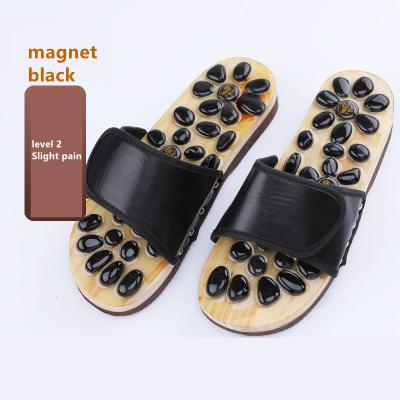 China Cool Relaxally Acupressure Slippers Reflexology Sandals Acupuncture Shoes Real Stone Tools Foot Massager Gift For Women Men for sale