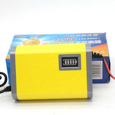 China 12V20AH lead-acid battery motorcycle car battery charger connection anti-reverse fireproof shell intelligent high-efficiency charger for sale