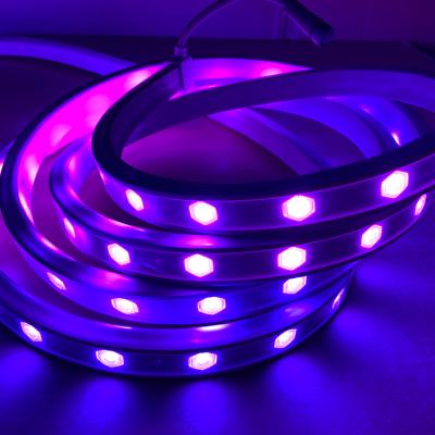 China Theme Park Flexible Waterproof 5M 10m SMD 5050 IP65 DMX512 DC24V 24 LED RGB Flexible LED Strip Light for sale