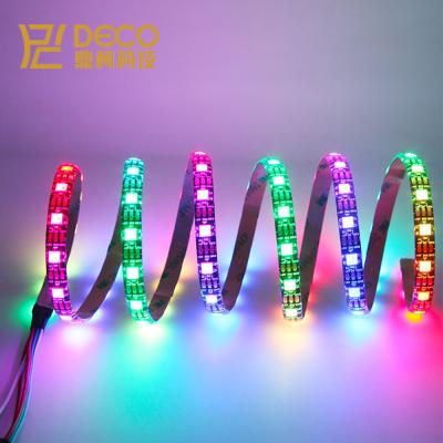 China Residential DC5V Individually WS2812B Programmable Addressable WS2812 Led Pixel Strip 60leds/m Smart RGB Full Color Led Strip Light for sale