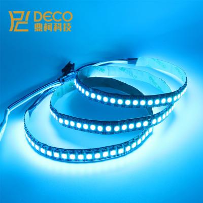 China WS2812 part smart 144 pixels/leds/m RGB led strip black/white PCB light IP20/65/67 DC5V WS2812B led strip for sale