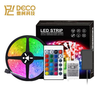 China Part IP20 IP65 waterproof led strip light SMD 5050 RGB led strip light 5m/10m/15m/20m led strip light with controller power supply for sale