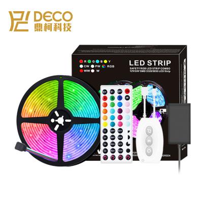 China Party Tooth Light 5M RGB Blue Remote 5050 SMD IR Strip Lamp 44key Controller Led Strip For Christmas Decoration for sale