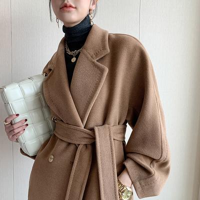 China Factory 2022China Winter Cashmere Coat New Pattern Peru Design Breathable Warm Jacket Commuter Double Breasted Handmade for sale