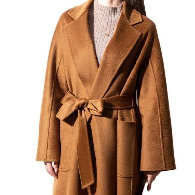 China China Factory Commuter Quality Ladies Winter Breathable Cashmere Coat European Quality Goods Water Ripple Coat Hand Sewn for sale