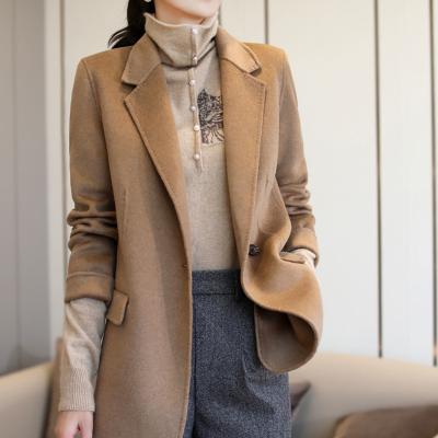 China 100% Handmade Cashmere Winter Quality Goods Women s Wear High End Breathable Custom Made Short Solid Color High End Cashmere Coat for sale