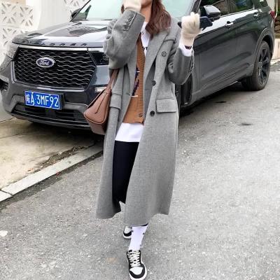 China Breathable in 2022 new high-end custom made winter cashmere coat single cross solid color classical permutation high-end batch for sale