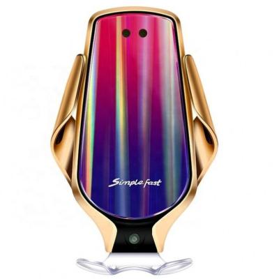 China 2020 Qi Wireless Charger Amazon Success 10W R9 Auto Car Fast Wireless Charger PC+ABS Vacuum Plating Smart Wireless Sensor for sale