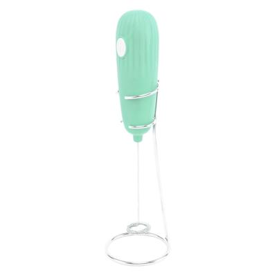 China Sustainable Battery Operated Milk Frother Mint Color Coffee Blender for sale