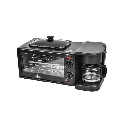 China Hotel Black 3 In 1 Multi Function Breakfast Maker Machine With Toast Oven for sale