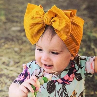 China Comfortable Soft Fit All Bowknot Headwrap Baby Big Bow Girls Headbands Kids Bow Nylon Wide Head Turban Baby Infant Headbands for sale