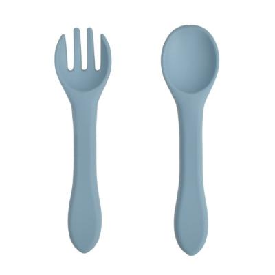 China Wholesale PVC BPA Free Food Grade Infant Feeding Silicone Spoon and Fork Baby Wooden Sets for sale