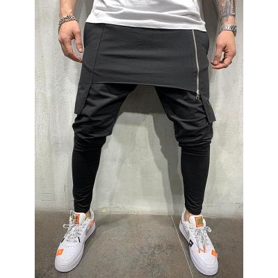 China Breathable Hip Hop Men's Jogging Harem Track Pants Drops Zipper Crotch Army Green Loose Sweatpants for sale