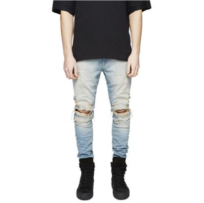 China Wholesale Plus Size Men Patched Street Men's Ripped Jeans Masculine Stretch Destroyed Skinny Jeans for sale