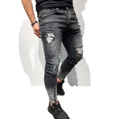 China 2021 Dongguan Custom Destroyed Plus Size Jeans Ripped Skinny Jeans Men for sale