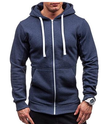 China New Zipper Men's Hoodies Men's Sweatshirts Solid Color Men's Hoody Sweatshirts Zipper Pullover Hoodies- For Male for sale