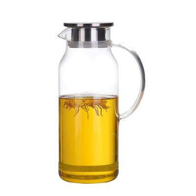 China Sustainable Ice Water Pitcher Glass Jug Carafe for sale