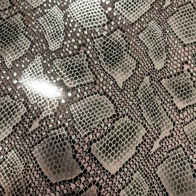 China Waterproof 1.7mm Recycled PU Leather Eco-Friendly Snakeskin Embossed Faux Leather For Women Handbags Wallets Purse for sale