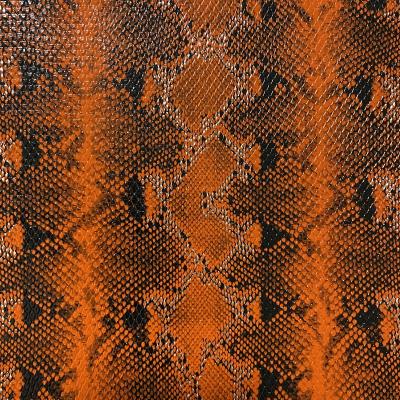 China Waterproof 1.7mm printed embossed synthetic snake grain semi PU PVC leather for handbags/shoes for sale