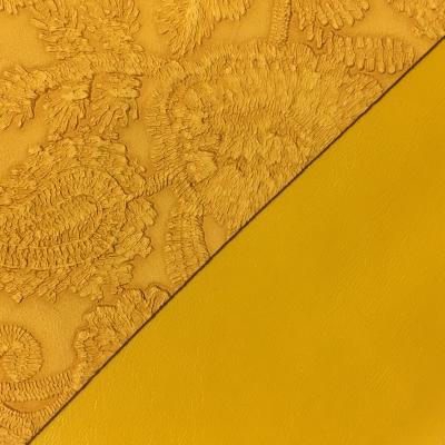 China 1.2mm Embossed Flower Waterproof Leather Fabric Sheets For Semi Crafts PU Synthetic Leather With Low MOQ for sale