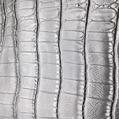 China Croc fabric waterproof crocodile embossed leather alligator embossed metallic leather for making bags for purse for sale