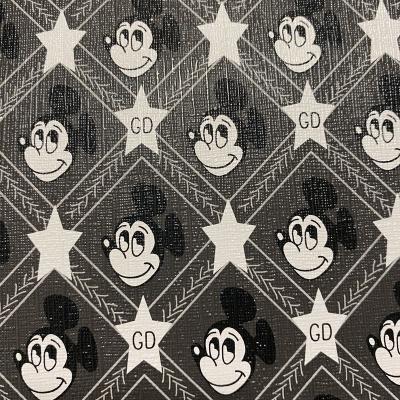 China Waterproof Wholesale Cartoon Printed Faux Leather Sheets Printed Micky Mouse Leather Sale By The Yard Meter for sale