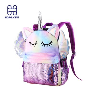 China Wholesale Fashion Sequin Elegant Sparkly Unicorn Cute Kids Backpack For Girls for sale