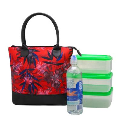 China Fashion Waterproof Lunch Bag For Women Wholesale Flower Tote Best Quality Sublimation Work Box Office Cooler Insulated for sale