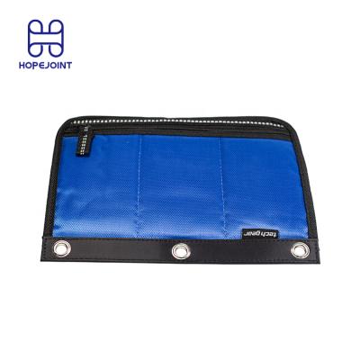 China 1 Zipper Compartment Navy School 3 Ring Zipper Pencil Case Pouch For Coworker for sale