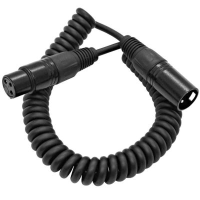 China Microphone Function Well 1.5 Ft Coiled Black XLR Microphone Cable for sale