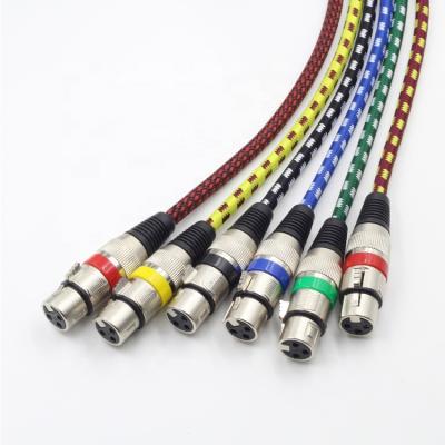 China High Quality Low Noise Colorful Microphone XLR 3 Pin Male To Female Microphone Cable for sale