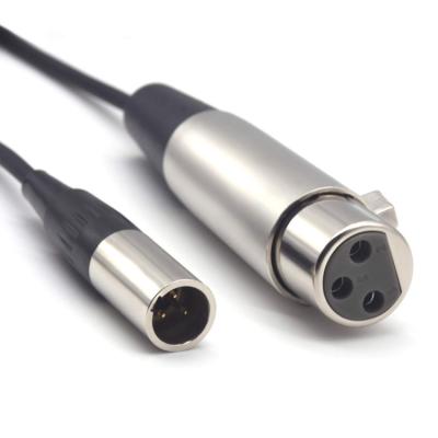 China Microphone 3 Pin Mini XLR Male To Female XLR Pin Plug Microphone Cable For Audix Microbooms for sale