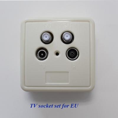 China Zinc die cast; ABS Germany SAT+ TV + FM TV wall outlet for sale