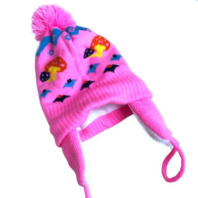 China Good Quality Acrylic Logo Printing Warm Knitted Beanie Hat For Kids Children Hats And Scarf Set for sale