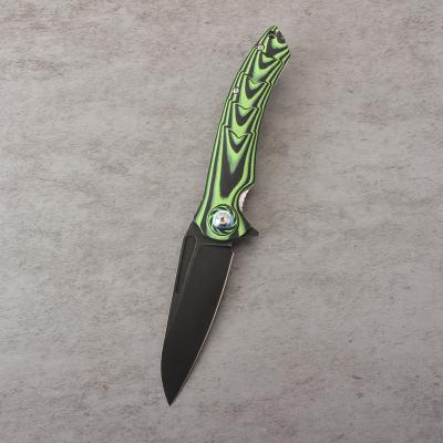 China Ergo Ergo Shape High Quality Design D2 Blade Customized G10 Handle EDC Folding Camping Knife for sale