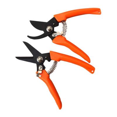 China Orange Color Two Types Professional Shears Bypass Sharp Anti-Slip Handle Best Shears for sale