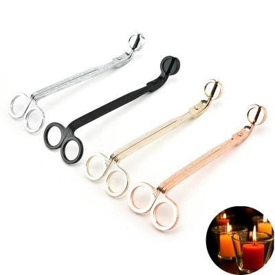 China Wholesale Custom High Quality Black Color Gold Color Candle Scissor Wick Trimmer Universal Cutout for sale