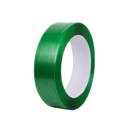 China High Quality Green Wrapping Machine PET Strapping Plastic Wrapping Belt 16/19/25 For Big Box Packing for sale