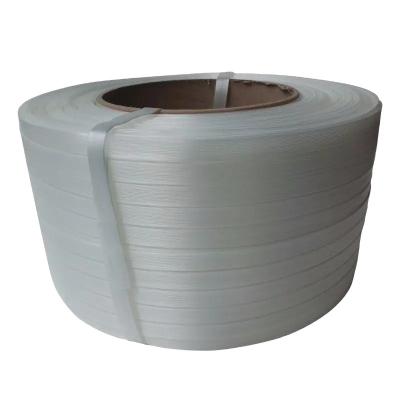 China Manual Wrapping Polyester 19mm Woven Rope Wrapping Woven White Composite Strap for sale