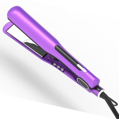 China With Removable Comb Set On One Side 1.5 Inch 2021 Side LCD Ion Black Hair Ceramic Tourmaline Flat Iron for sale