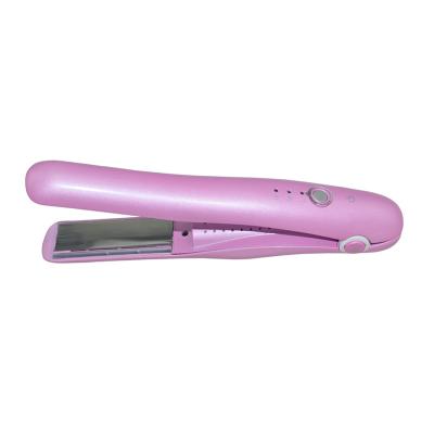 China Hotel Travel Use Mini Flat Iron Portable Rechargeable Battery USB Powered Cordless Hair Straightener for sale