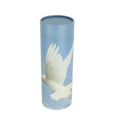 China Biodegradable and Customized Funeral Keepsake Cremation Cardboard Biodegradable Urns Scatter Tubes for sale