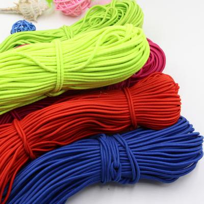 China Sustainable Elastic Round Stretch Rope Cord Polyester Colorful Rubber Suction Cord for sale