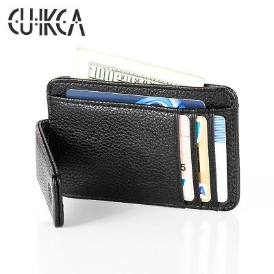 China CUIKCA Custom Fashion Men's Minimalist Magnetic Clip Wallet Card Holder Silver Backpack With Logo for sale