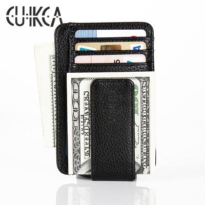 China CUIKCA Fashion Wallet Leather For Leather Wallets Front Pocket Money Clip Wallet Magnetic PU Money Men Slim Magnet Clip Wallets for sale