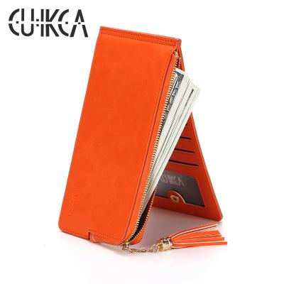 China CUIKCA Waterproof Wallets Bag Stand Fashion Ladies For Women Style Long Time Pattern Card PCs Lining for sale