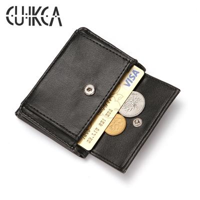 China CUIKCA Waterproof Men's Leather Wallets Wallet Coin Case Business Card Holder 3-Layer Folding Case for sale