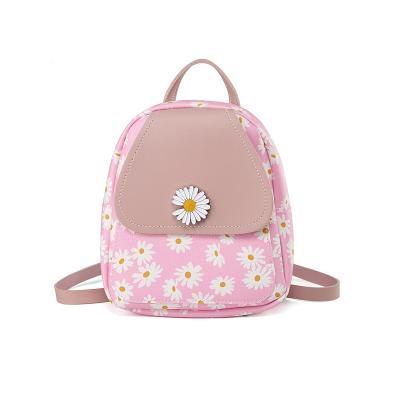 China PU Version Trend Korean Daisy Printing Backpack Woman Bags Shoulder Cross - Body Bag for sale