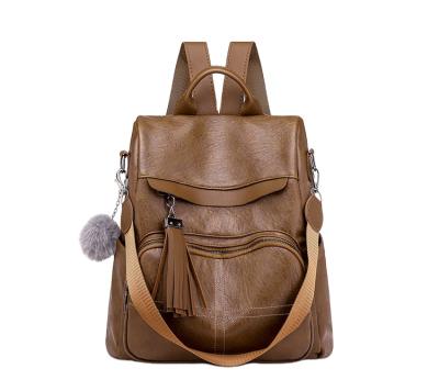 China 2022 New Fashion Women's Backpacks Leisure All-match Travel Bags Backpacks Large Capacity Soft Leather Anti-theft Bags for sale