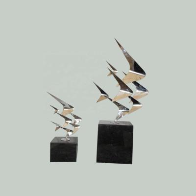 China Europe Customized Modern Stainless Steel Artwork Birds Sculpture for sale